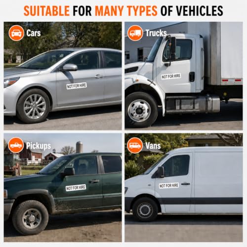 Image of Not For Hire Magnetic Signs, 3 inchx 11.8 inch Not For Hire Car Magnetic Sticker Signs for Vehicles, Display On Box Truck, Tractor Trailer, Company Vehicle, Personal Vehicle