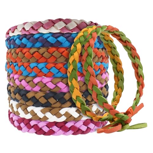 Neyared 10PCS Insect Repellent Bracelet, Adjustable Leather Mosquito Bands for Adults Kids