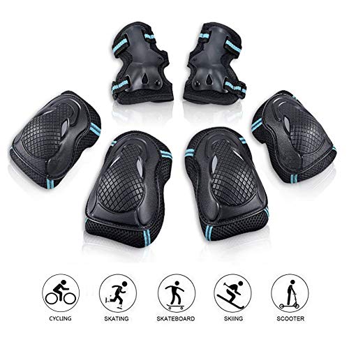 BUDDYGO Juego de Protecciones Infantil, 6 en 1 Conjuntos Protección Deportes para Niños con Rodilleras Coderas Muñequeras para Infantil Patinaje Ciclismo Monopatín Bicicleta Skate