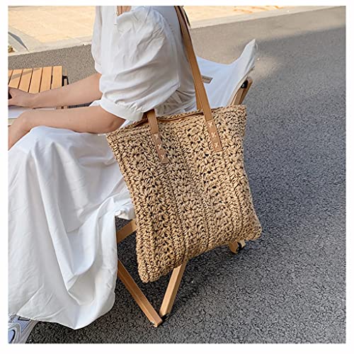 Hollow Beach Bag Handmade Woven Shoulder Bag Shopping Travel Bag Bohemian Vacation Casual Tote2