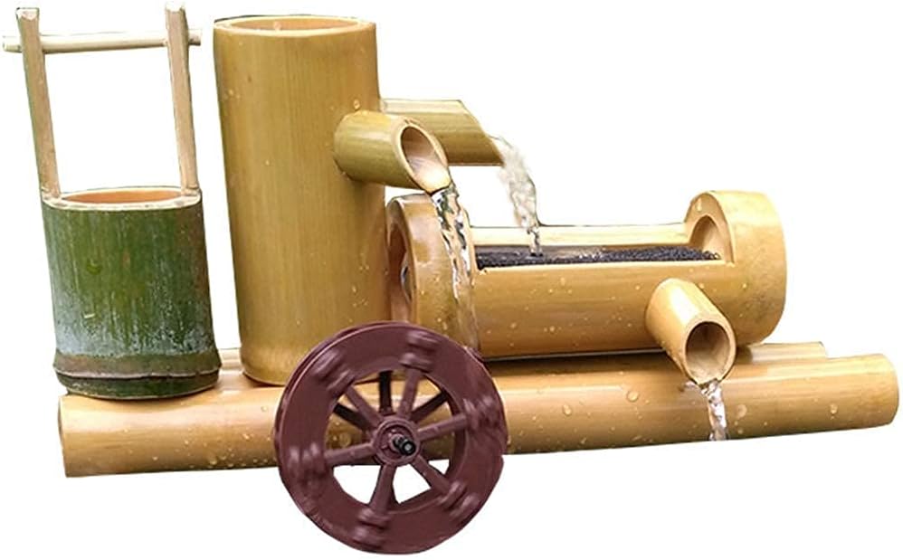 禅ガーデン噴水竹製ウォーターロッキングポンプ水風景、噴水日本庭園装飾、30cm