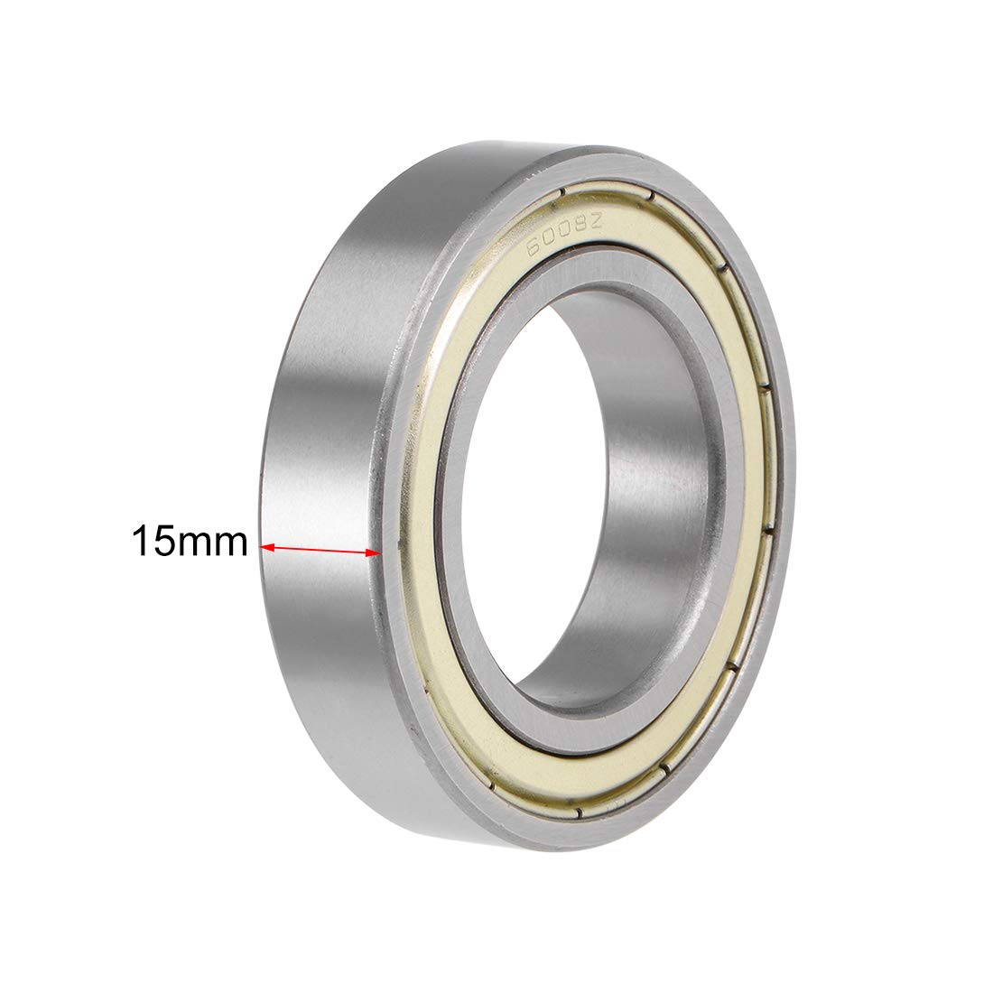 sourcing map 6008ZZ Roulements à Billes à Gorge Profonde Z2 40mm x 68mm x 15mm Double Blindé Acier Carbone 4Pcs
