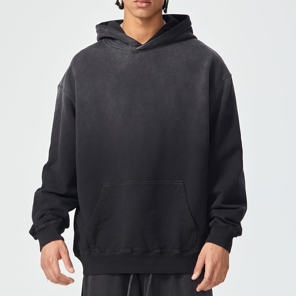 Oversized Acid Wash Hoodie Sweatshirt for Unisex,Heavyweight Vintage Cotton Pullover Streetwear - Image 2
