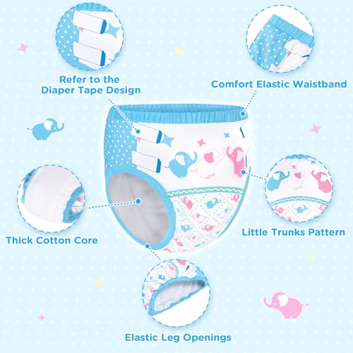 Image of Littleforbig Soft Silky Underwear Comfortable Washable Reusable Adult Training Pants - Little Trunks S Blue