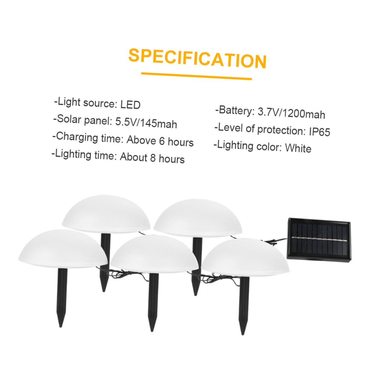 Solar Ground Stake Light Hemisphere Design Solar Garden Lamp Warm Light Easy Installation Outdoor Landscape Decor