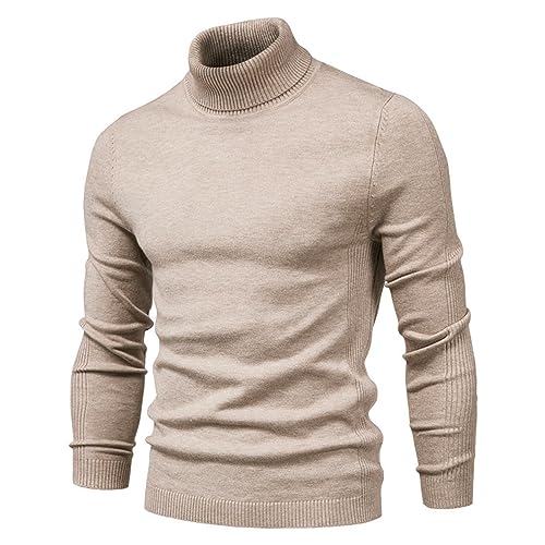 Pullover Sweaters for Men Long Sleeve Solid Color Sweater Turtleneck Men's Casual Sweater Autumn Winter2