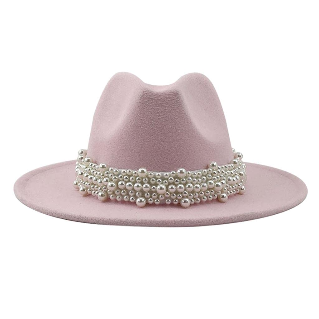 Cashmere Fedora Hat Womens Wide Brim Jazz Cap Bowler Hat Dress Hats Pink|Clothing, Shoes & Accessories | Womens Accessories | Hats-image-29