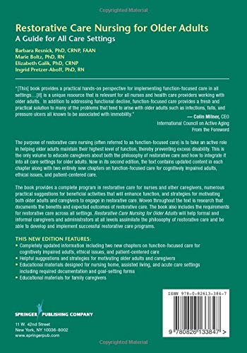 Restorative Care Nursing For Older Adults: A Guide For All Care Settings (Springer Series On Geriatric Nursing) #TOP1