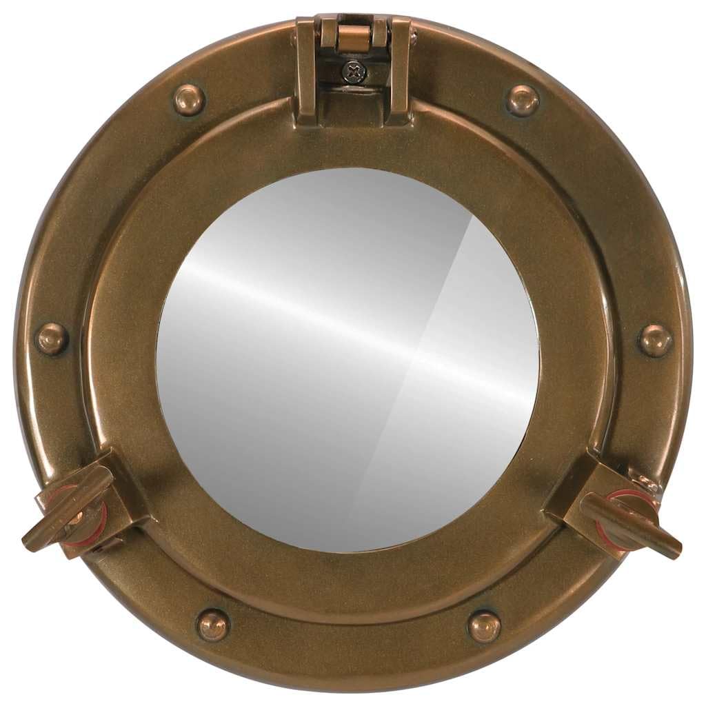 Espejo de ojo de buey para pared, diámetro 23 cm, aluminio y cristal