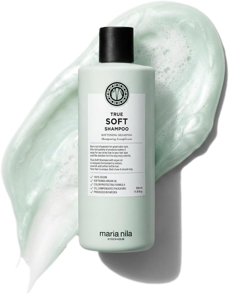- Maria Nila True Soft, Moisturizing Shampoo For Dry Brittle Hair, Argan Oil Remoisturises & Reduces Frizz, 100% Vegan & Sulfate/Paraben free
