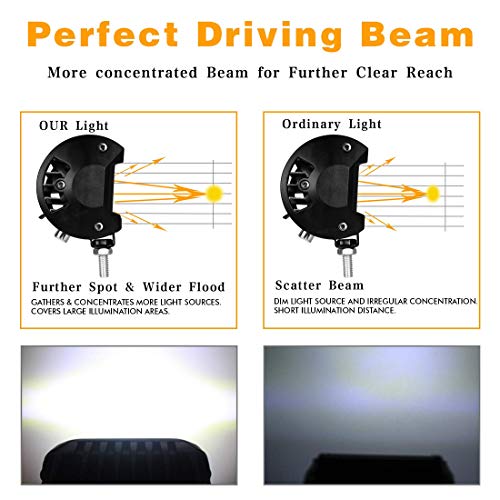 Image of AllExtreme EX36LW1 7 inch 36 LED Fog Light Triple Row Flood Spot Combo Beam Driving Lamp Bar for Car Motorcycle SUV Bike Truck (72W, White, 1 Pc)