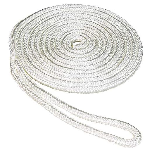 SeaSense Double Braid Nylon Dock Line, 1/2-Inch X 15-Foot, White