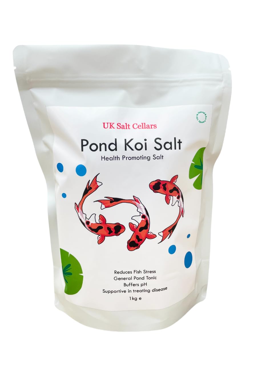 Koi Pond Salt 2kg – Natural Aquarium & Pond Treatment for Koi & Goldfish, Supports Water Quality, Reduces Fish Stress, Helps Disease Prevention, PH Balance, Pond Tonic, Resealable Pouch