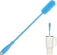 Vista 8 de Cepillo de silicona para botellas con mango largo, limpiador de botellas de agua para biberones, Hydro Flask, botellas deportivas, jarrones