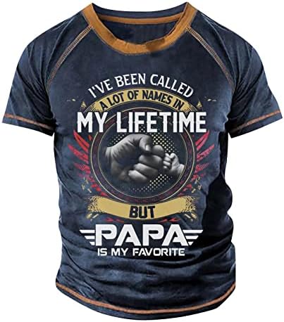 Custom T Shirts for Men Camisas De Vestir Hombres Men’s T-Shirt Retro Short Sleeve Round Neck Letter Printing Tops