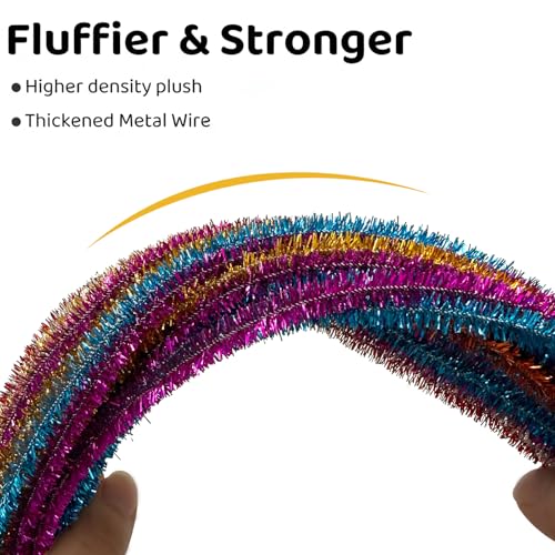 Image of 200Pcs Glitter Pipe Cleaners Craft Bulk,Art Aupplies Toys for Kids,DIY Multicolor Sparkly Chenille Stems for Halloween /Christmas Home Decor,Xmas Gift Wrapping and Festival Party Decoration Present