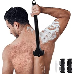 Rückenrasierer Herren Körperrasierer Herren mit 2 Ersatzköpfen