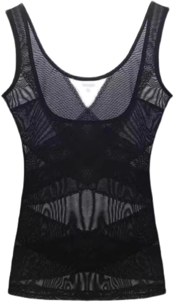 Shapewear Tank Tops for Women Open Bust Slimming Tummy Control Shaping Compression Cami Vest with Wide Straps