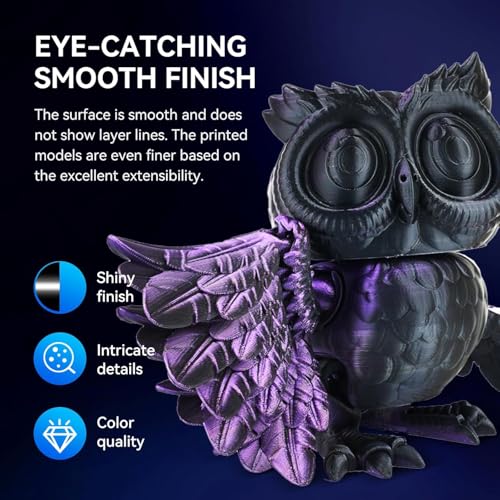 Image of JAYO Silk Dual Color PLA Filament 1.75mm Black-Purple 1.1kg, Shiny Gradient Dual-Tone PLA, High Gloss Finish, Easy to Print, Layer Concealing, Fits for Most FDM 3D Printers