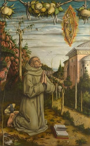Cuadro decorativo para pared de 60x90cm, pintura en lienzo vintage de Carlo Crivelli