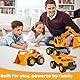 GYHWOFUL 3 Stück Bagger Spielzeug Set – Sandspielzeug Fahrzeuge für Sandkasten & Strand, Kipplaster, Bulldozer & Bagger mit Trägheit, Robuste Sommerspielzeuge für Kinder