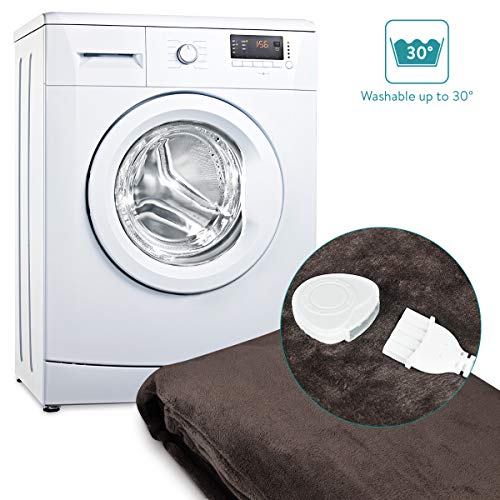 514WC7ZoX0L Navaris Electric Blanket - Double Size Heated Over Blanket with 3 Heat Settings and Auto Shut Off Timer - Plush… - Image 5