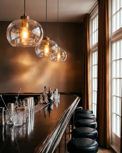 Image of CASAMOTION Pendant Light, Hand Blown Glass,Brass Gold