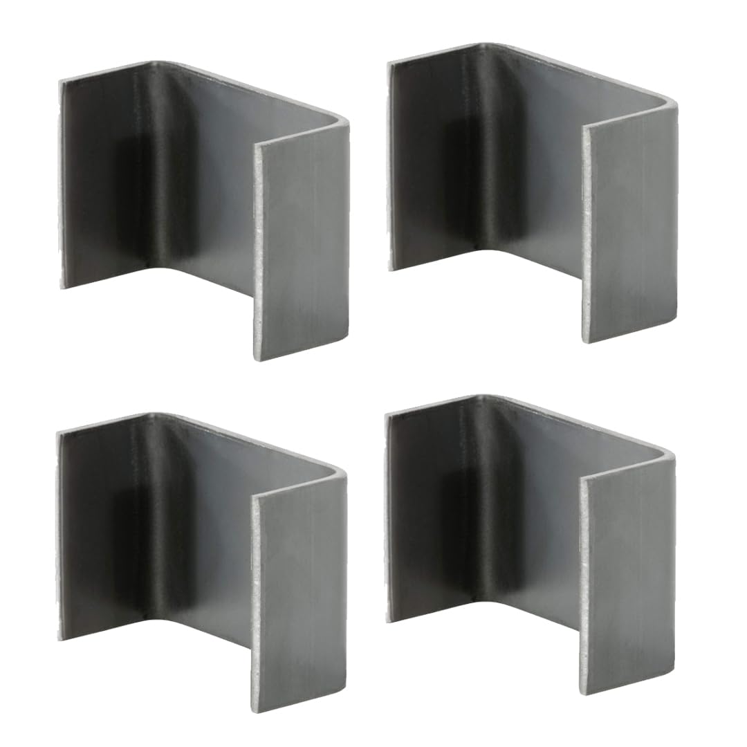 Photo 1 of JRS Heavy Duty Steel Weld-On Stake Pockets for Trailer & Truck Bed | Fits Standard 2x4 Stakes | Flatbed Utility Side Board Stake Rack Holders | 4 Pack