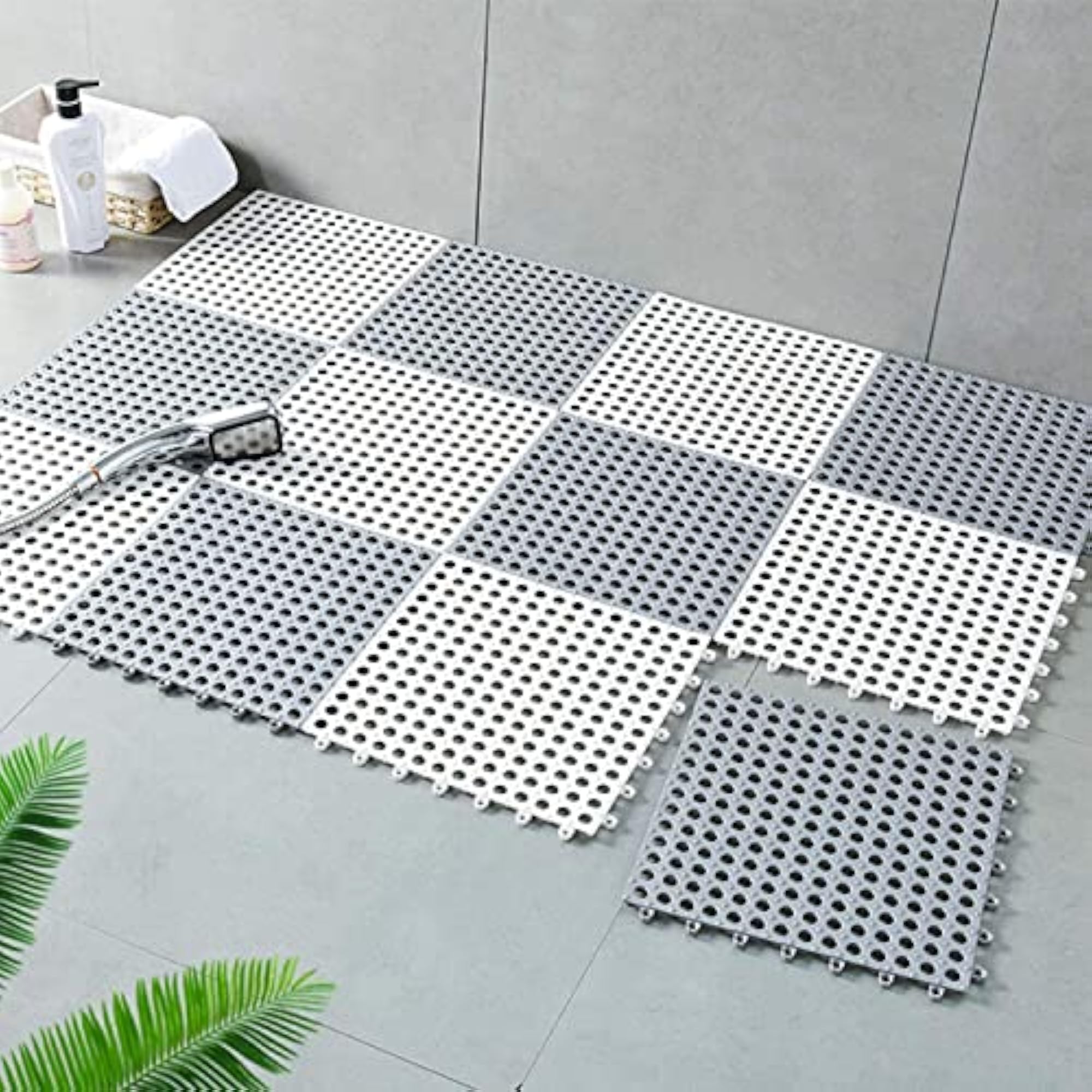 Interlocking Floor Tiles, Soft PVC Non-Slip Shower Mat