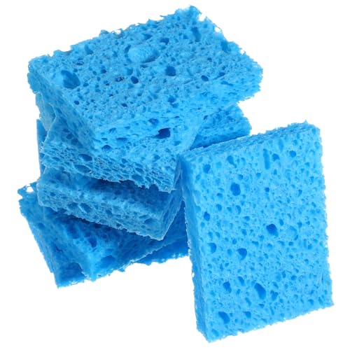 20PCS Cleaning Solder Sponge, Soldering Iron Special High Temperature Sponge With Holes, 40x60x10mm for Soldering Rework Station Iron Tips Cleaner, Blue