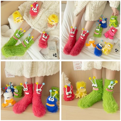 TFTSR Crazy Funny Fuzzy Silly Socks for Kids Women,Girls Fluffy Slipper Novelty Fun Socks,Boy Men Cute Cozy Soft Animal Socks4