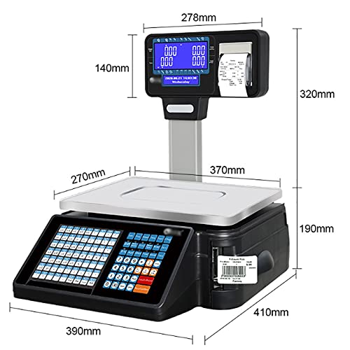 Báscula digital comercial con impresora y pantalla miniatura 5