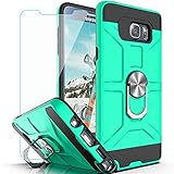 YmhxcY Note 5 Case Galaxy Note 5 Case with HD Screen Protector 360 Degree Rotating Ring Kickstand Holder Dual Layers of Shockproof Phone Case for Samsung Galaxy Note 5-ZS Mint