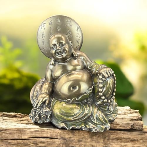 57 SPECIAL REPLICAS Statuette Decoration - Bouddha Joyeux Assis - Figurine Decoration Noel Bronze Sculpture Statue Cadeau Homme Cadeau Femme Décoration Salon
