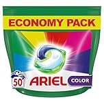Ariel All-in-1 Pods Laundry Capsules, 50 Washes, Colour, Effective Even in Cold, Colour Protection
