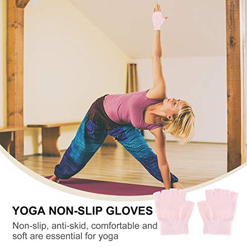 FAVOMOTO 1 par de Luvas de Ioga Sem Dedos Antiderrapantes Luvas de Exercícios Luvas de Treino Pilate