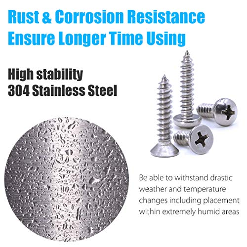 Casaon 570PCS SELF TAPPING SCREWS Assortment Set, M3/M4/M5/M6 304 Stainless Steel Sheet Metal Screws Kit thumb #4