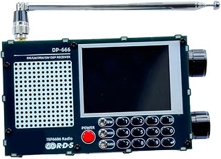 Radio AM FM portátil, DP666 de alta sensibilidad, receptor de onda corta FM AM con pantalla táctil LCD para una recepción clara (negro)
