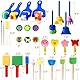 Schwamm Malerei Pinsel Set,30 Stücke Kinder Schwammpinsel Malwerkzeuge,Kinder Malwerkzeuge Set DIY-Handmalerei-Werkzeuge Schwammbürste Werkzeug für Kinder Kunsthandwerk
