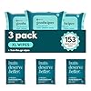 goodwipes Flushable Butt Wipes - Vitamin E & Aloe - Sewer & Septic Safe - Extra Large Adult Wet Wipes For Women & Men - Bathroom Essentials - Shea-Coco, 153 Count (3 Packs + 3 Individually Wrapped)