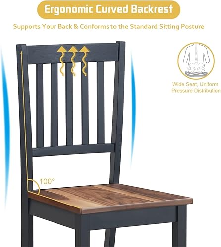 Miniatura 5 de ZHYH - Juego de mesa de comedor de mediados de siglo de 5 piezas, 4 sillas con patas de madera, muebles de cocina