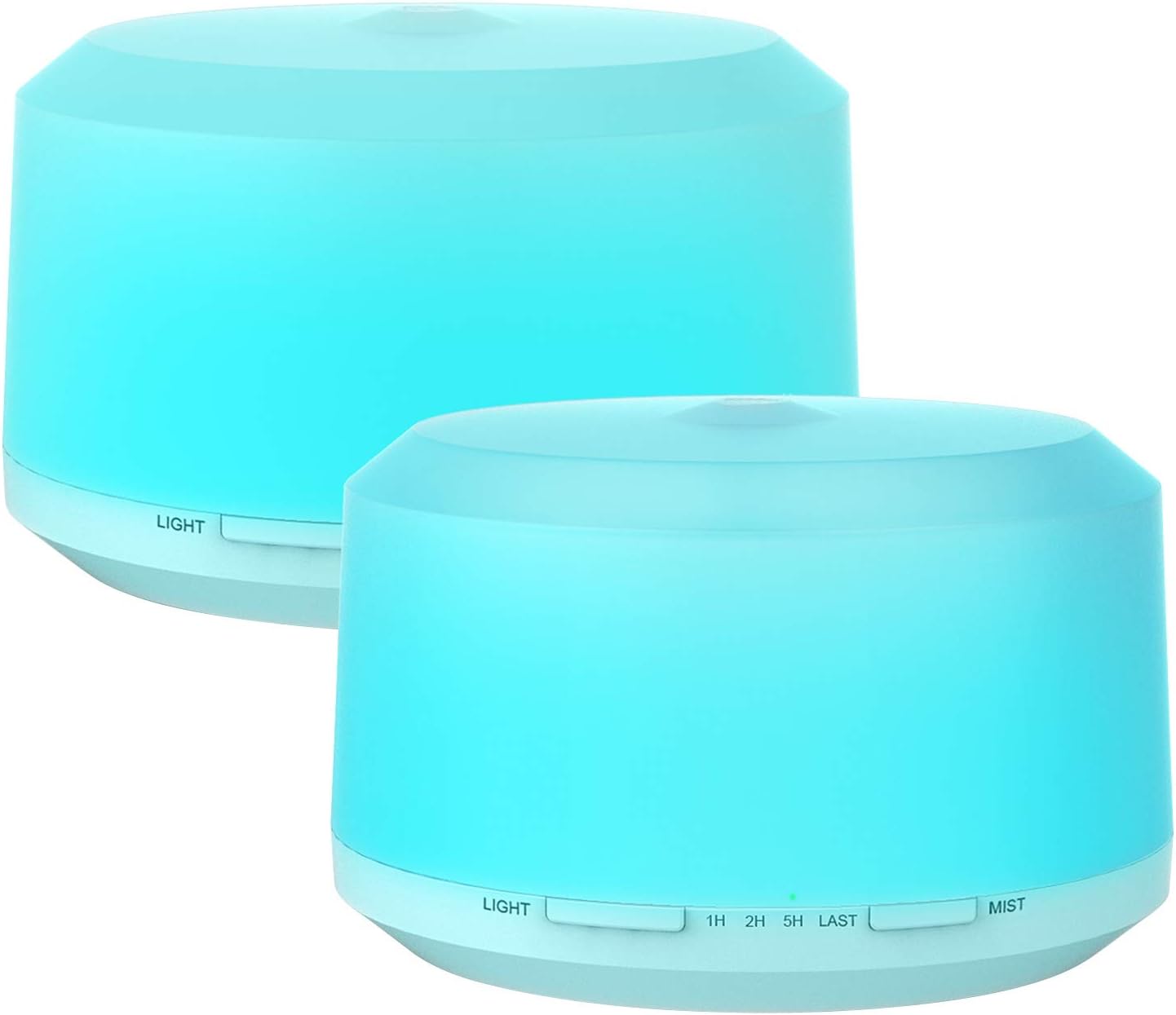 2 Pack 450ML Aromatherapy Diffusers for Essential Oils, Zookki Ultrasonic Essential Oil Diffuser with 8 Colors LED Lights, 4 Timer Settings and Waterless Auto Shut-off for Large Room