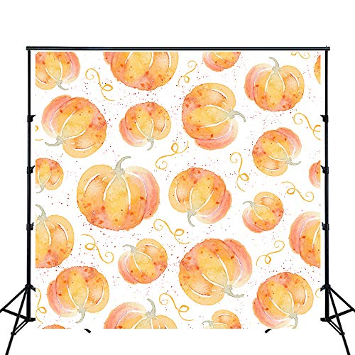 Huayi Photography Backdrops Photo Background Newborn Photography Props Baby Shower Photocall Birthday Photo Booth Props Party Banner Decorations Orange Pumpkins 5X5Ft Xt-6733 #TOP17