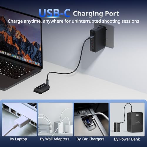 Image of SMALLRIG LP-E6P Battery for Canon, 2520mAh USB-C with LED Indicator | 2.5H Fast Charge, Fully Decoded for Canon EOS R6V,R6 Mark III /II,R5 Mark II /III,C50,5D Mark II /III /IV,R5,R5C,R6,R7