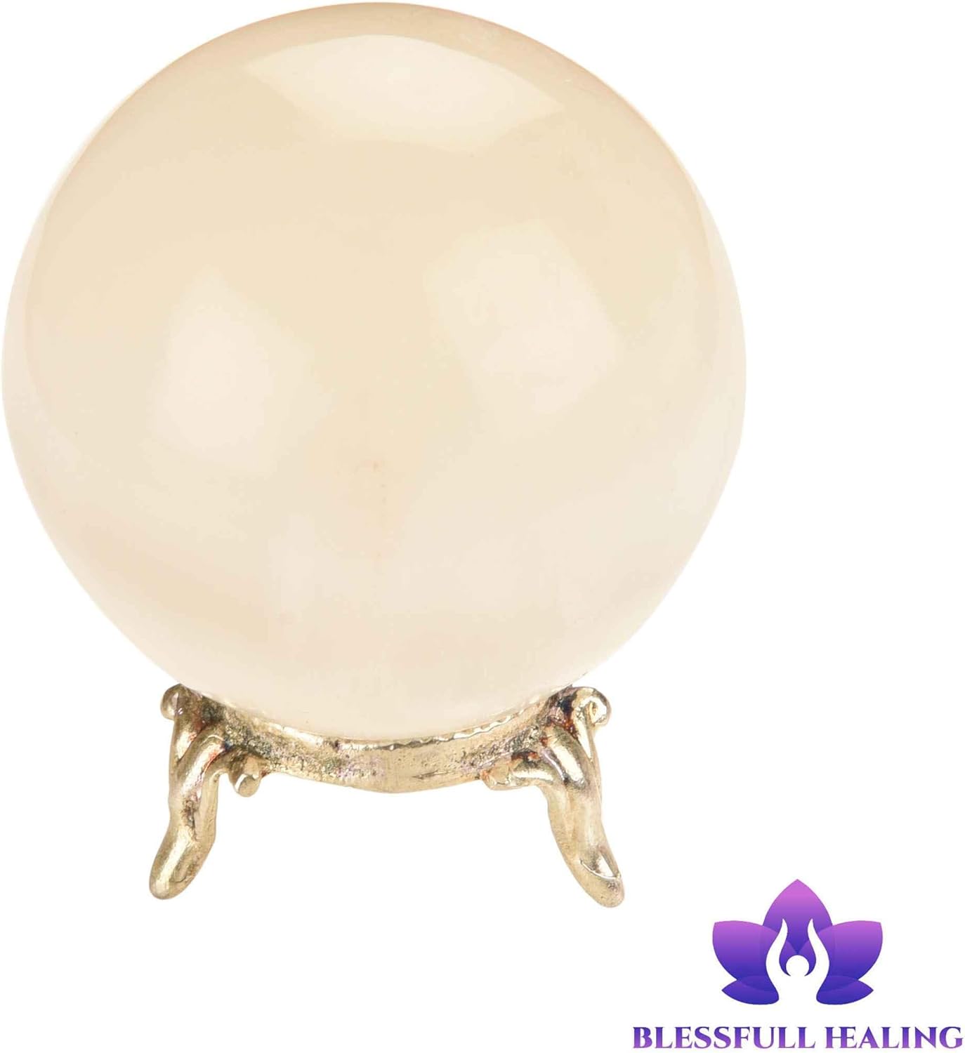 Reiki Healing Gemstone Gift Selenite Ball Sphere Stone 35 to 40 mm Approx + Selenite Heart 2 Inches Approx