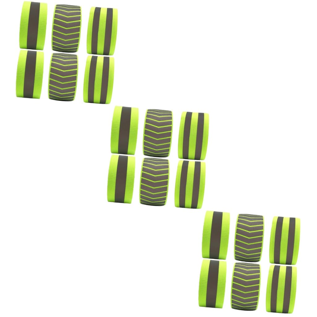 Lot De 3 Bracelets De Sécurité pour Course De Nuit Fluorescents Réfléchissants Cordons Élastiques Et Bandes À Pression 6 Pièces X 3