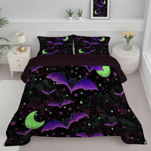 Edredón nórdico 260x230cm de microfibra violeta para cama de matrimonio en Halloween 2