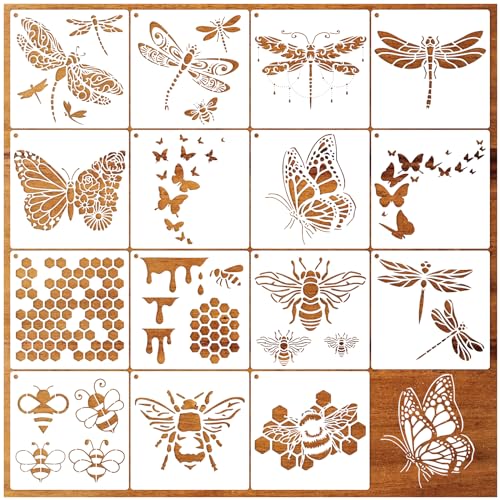 15 ct Bee, Honeycomb, Butterfly, Dragonfly, Stencils for Painting