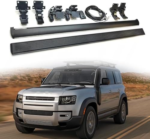 PowerStep Deployable Side Step Electric Running Board Step Bars Pedals Fits for Land Rover Defender 110 130 2020 2021 2022 2023 2024 2025 2026 Power Side Steps Running Boards（with Brackets+Screws）