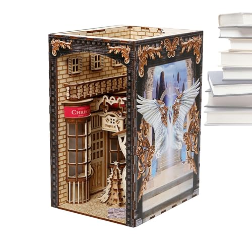 Kit de booknook 3D puzzle en bois décoratif pour bibliothèque élégante